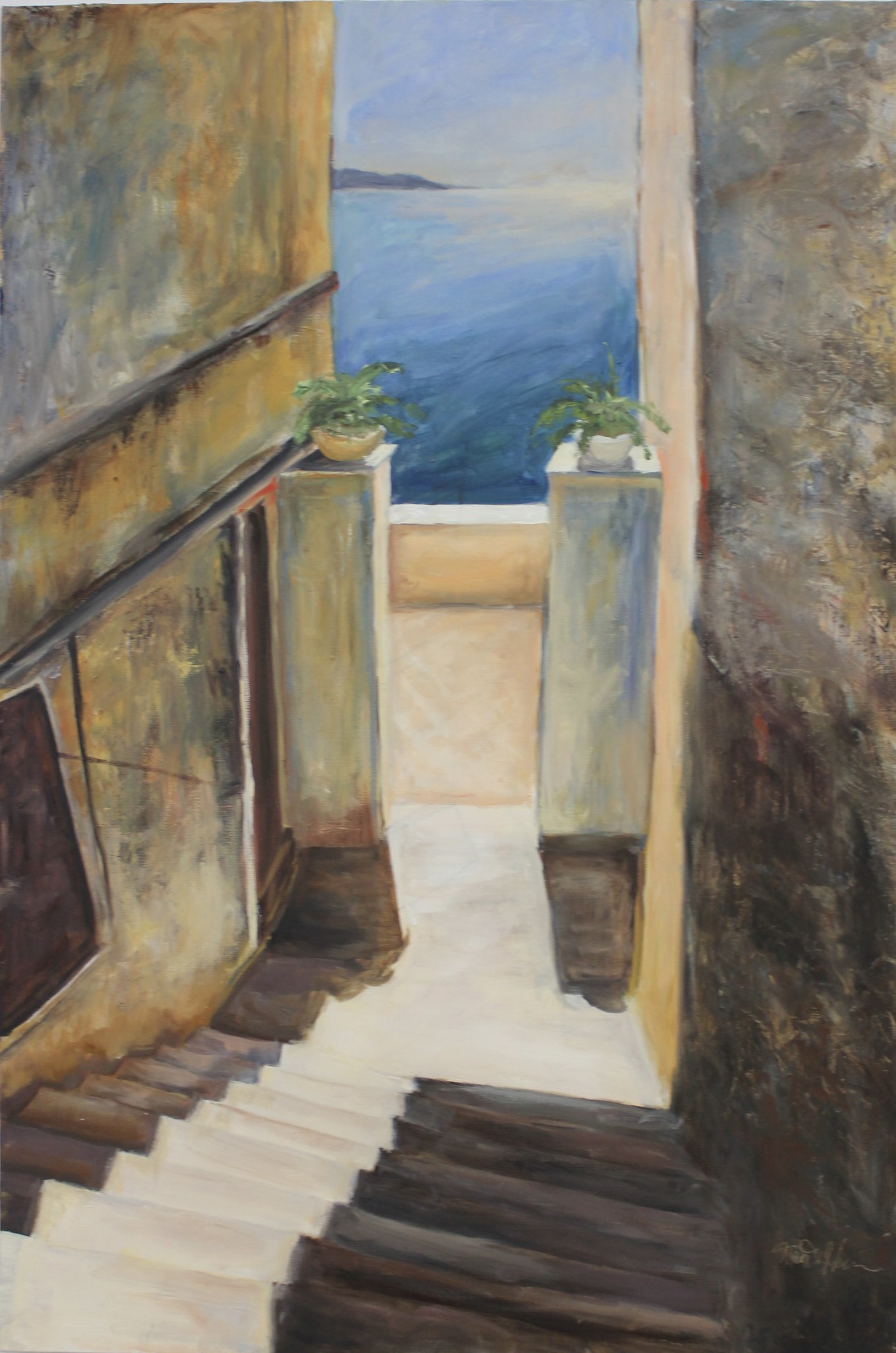 Syros Stairs by Margo M. Johnson